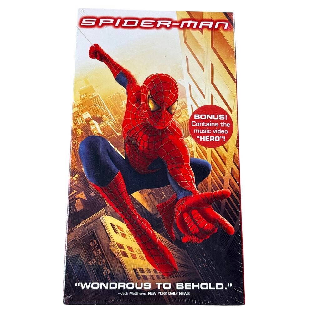 New Sealed Spider Man VHS 2002 Movie Tobey Maguire Marvel With Bonus Music Video